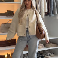 Damen Strickjacke mit übergroßem Schnitt und Knopfdetails WW