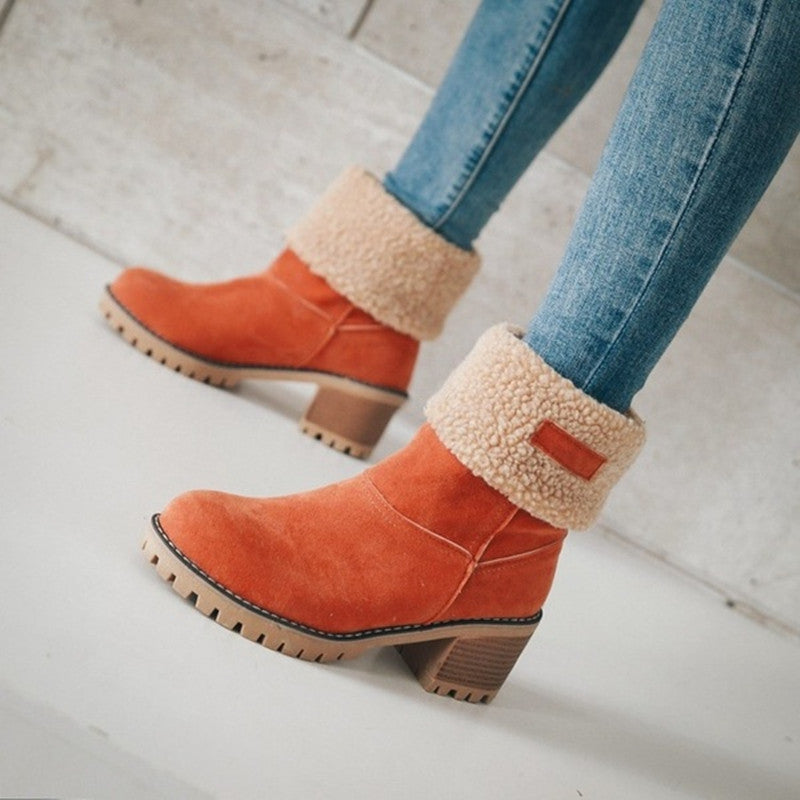 Damen Bequeme Stiefeletten mit wärmendem Futter WW