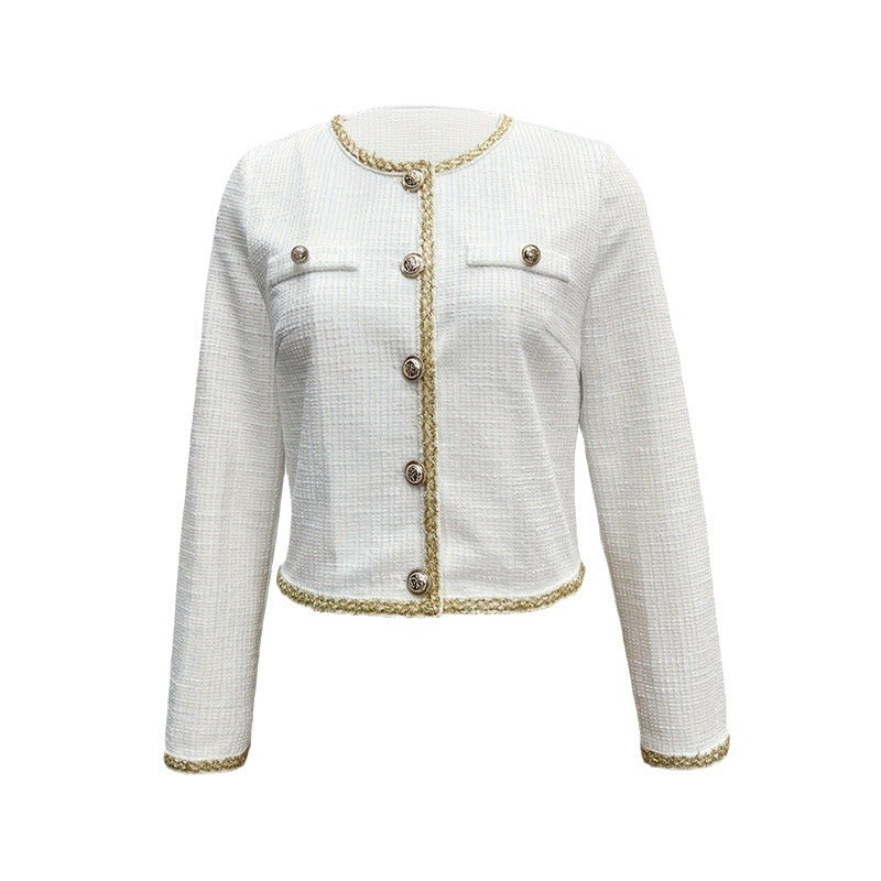 Damen elegante Kurzjacke mit klassischen Knopfdetails W&W Mode