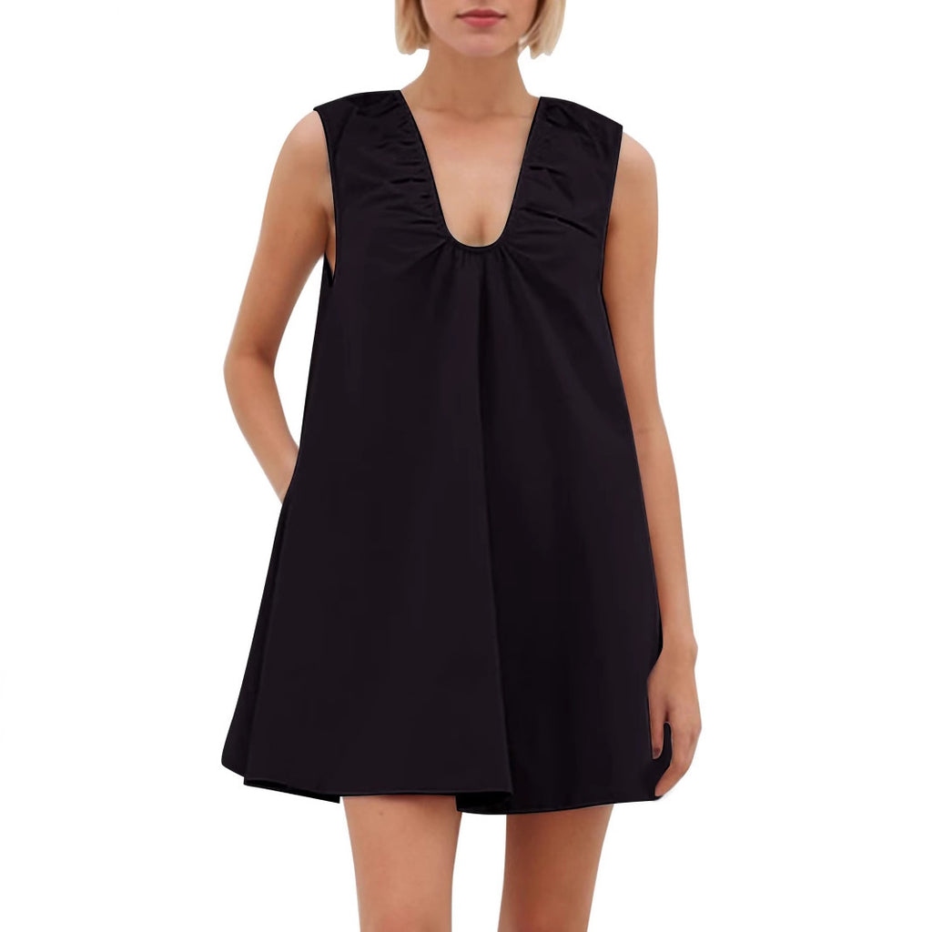 Damen Lässiges Sommerkleid mit Rüschen-Ausschnitt WW