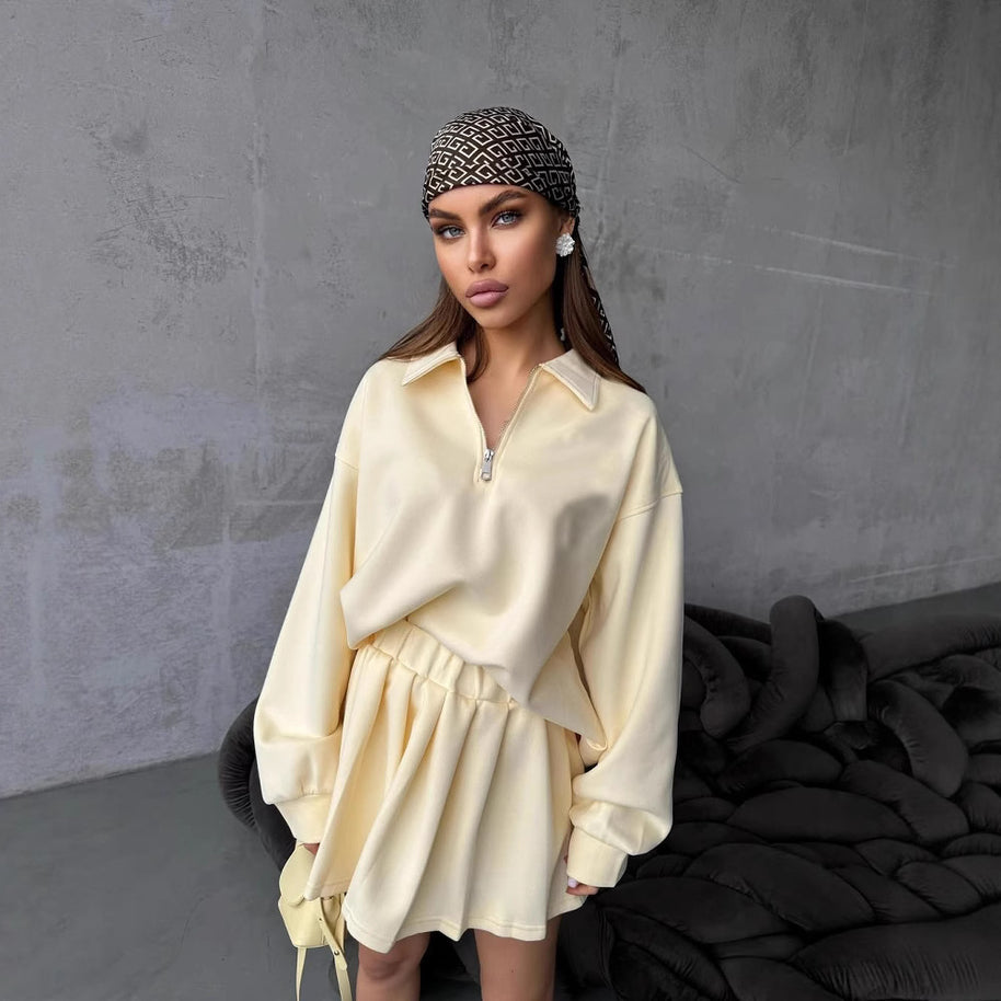 Damen sportlicher Pullover mit Reißverschluss WW