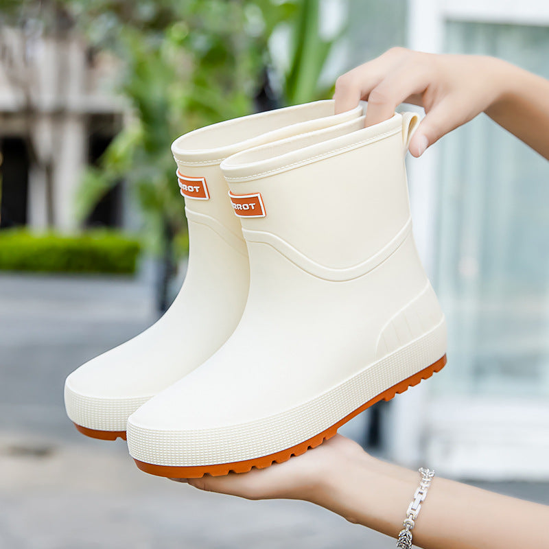 Damen modische Gummistiefel mit rutschfester Sohle und Komfort-Innenausstattung WW