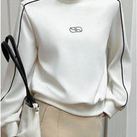 Damen Sportlicher Turtleneck-Pullover mit Kontrastnähten WW