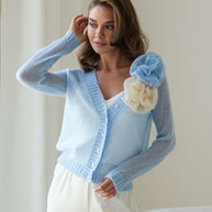 Damen Strickjacke mit tiefem V-Ausschnitt und praktischen Taschen WW