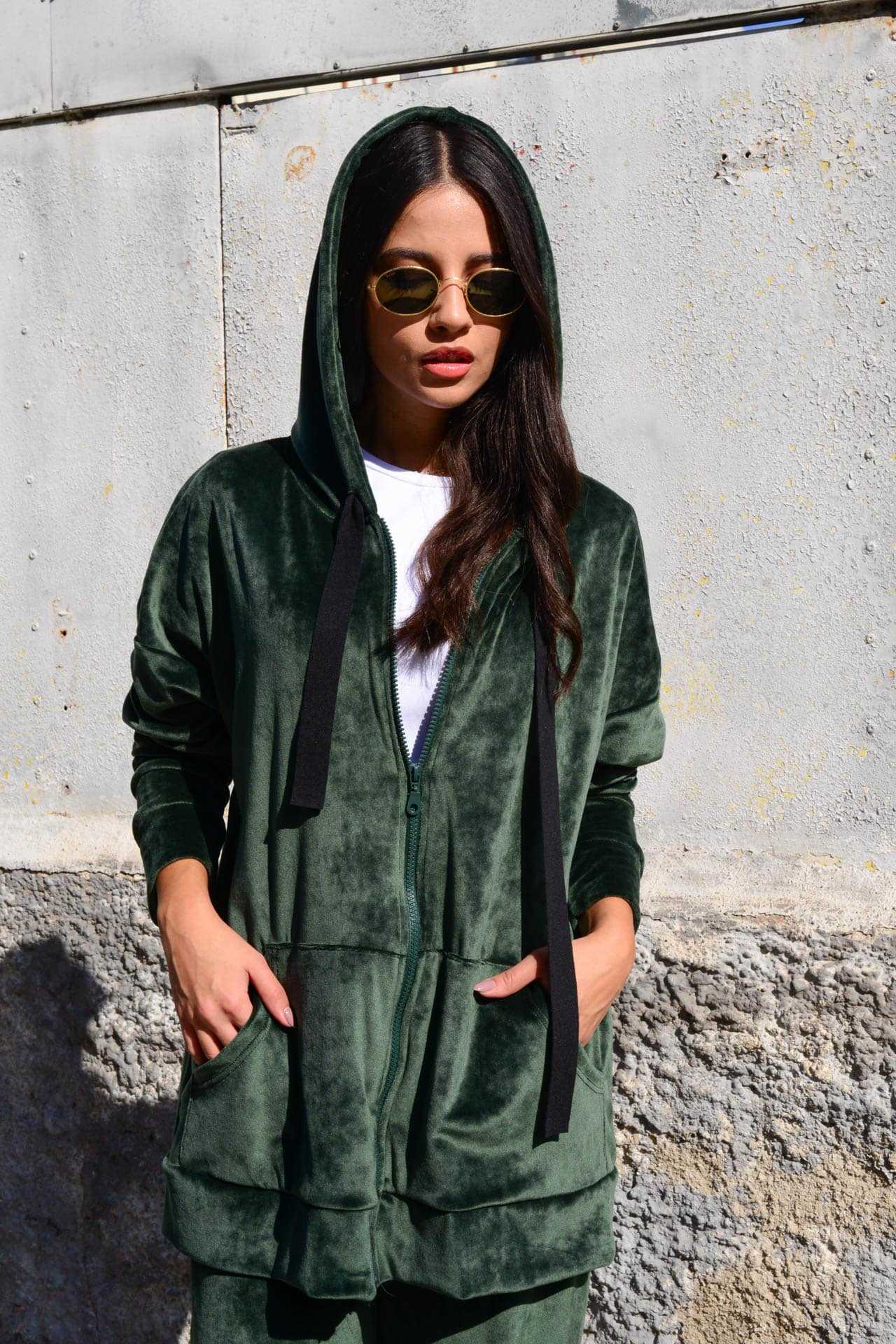 Damen bequeme und stilvolle Kapuzenjacke WW