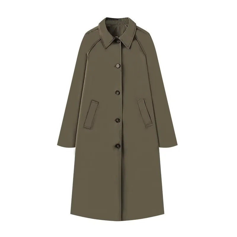 Damen eleganter Trenchcoat mit schmalem Schnitt und praktischen Taschen WW