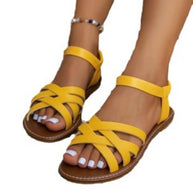 Damen Strand-Sandalen mit geschmackvollem geflochtenem Riemendesign und rutschfester Sohle WW