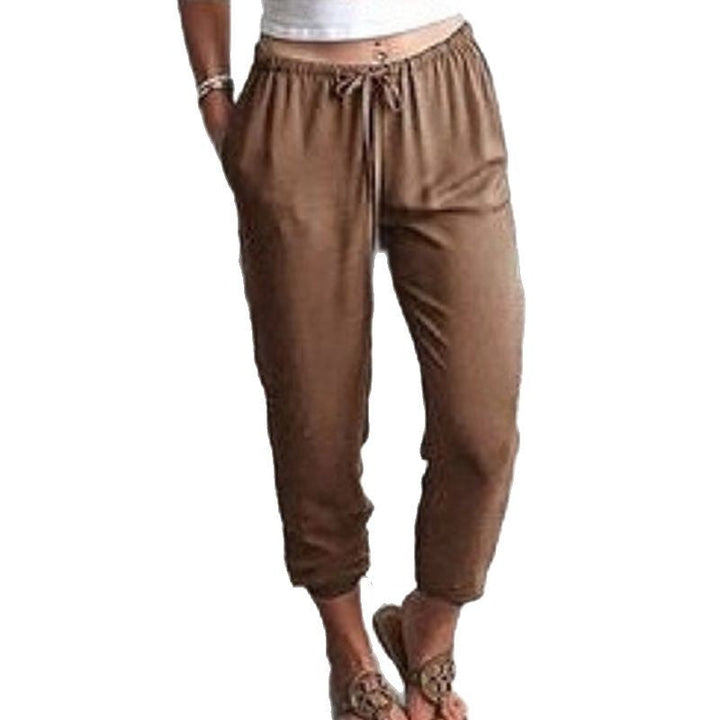 Damen Komfortable Freizeithose mit elastischem Bund und seitlichen Taschen W&W Mode