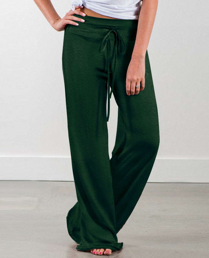 Damen Weite Freizeithose mit elastischem Bund und verstellbarem Kordelzug WW