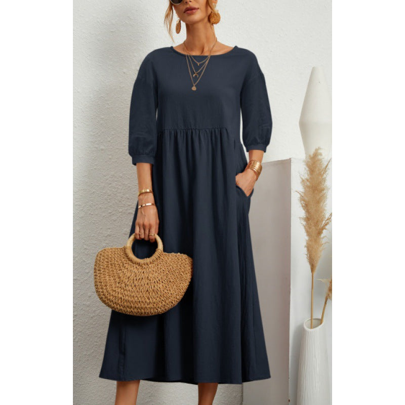 Damen Maxikleid mit lässigem Schnitt und voluminösen Ärmeln WW