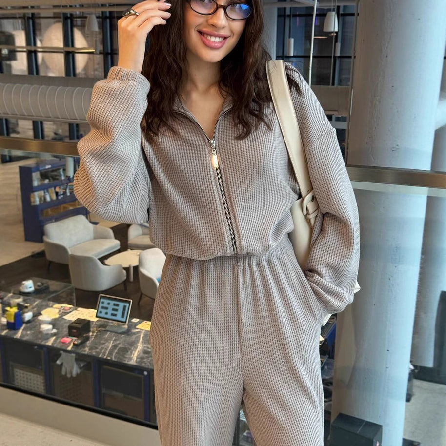 Damen Strickanzug mit Reißverschluss WW