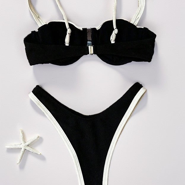 Damen Bikini-Set mit strukturiertem Oberteil und verstellbaren Trägern WW