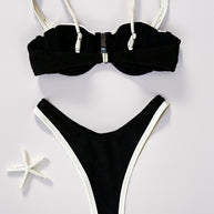 Damen Bikini-Set mit strukturiertem Oberteil und verstellbaren Trägern WW