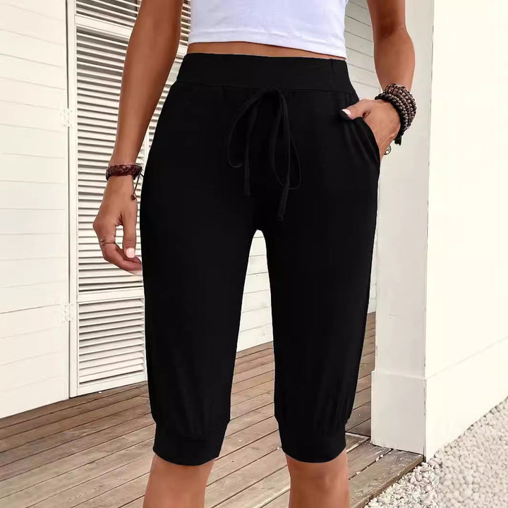 Damen Sportliche Kapuhosen im lässigen Design mit dekorativem Kordelzug W&W Mode