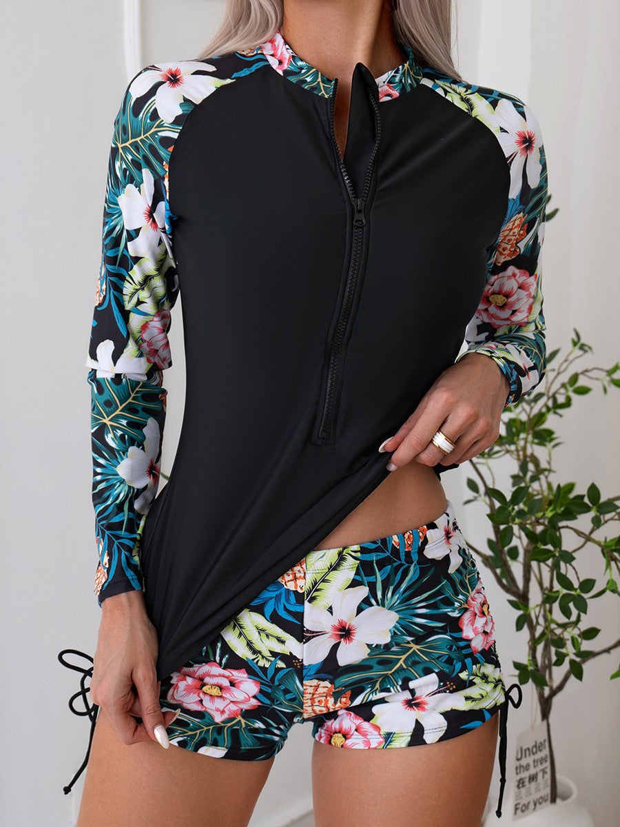 Damen Sportliches Rashguard mit kurzer Hose WW