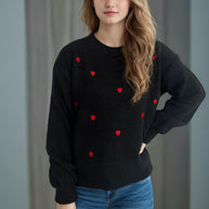 Damen Pullover mit verspieltem Herzdesign WW