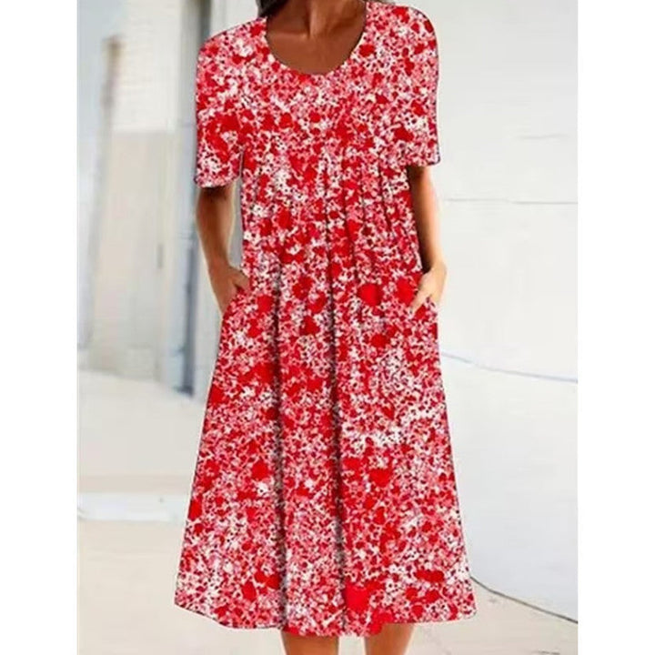 Damen Freizeitkleid mit verspieltem Blumendruck und praktischen Taschen W&W Mode