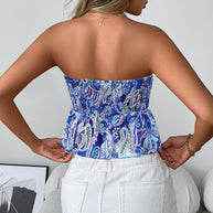 Damen Bustier-Top mit elastischem Bund und asymmetrischem Saum WW