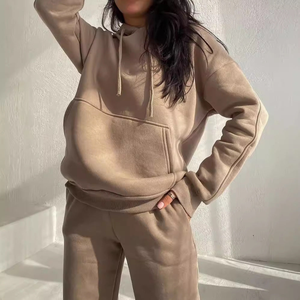 Damen bequemer Kapuzenpullover aus weichem Baumwollmix WW
