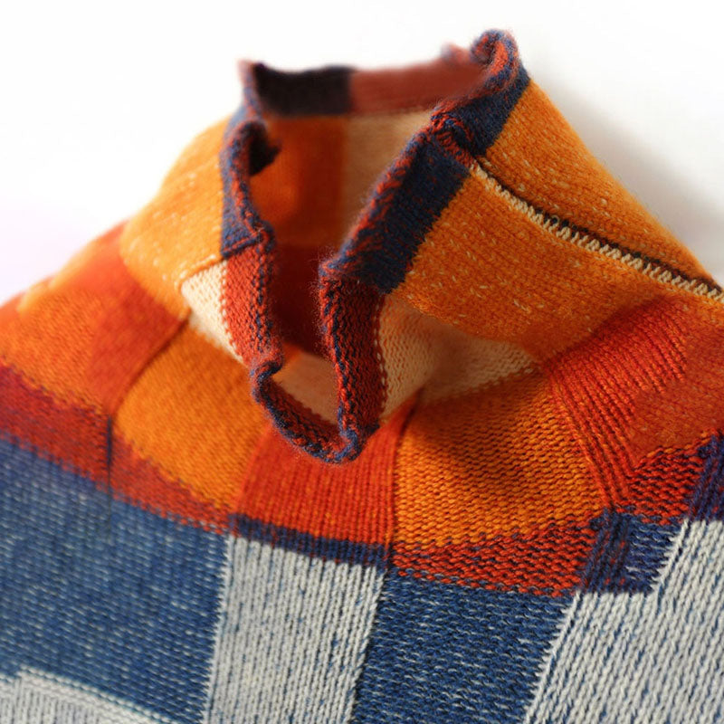 W&W Mode | Bunter Karierter Strickpullover