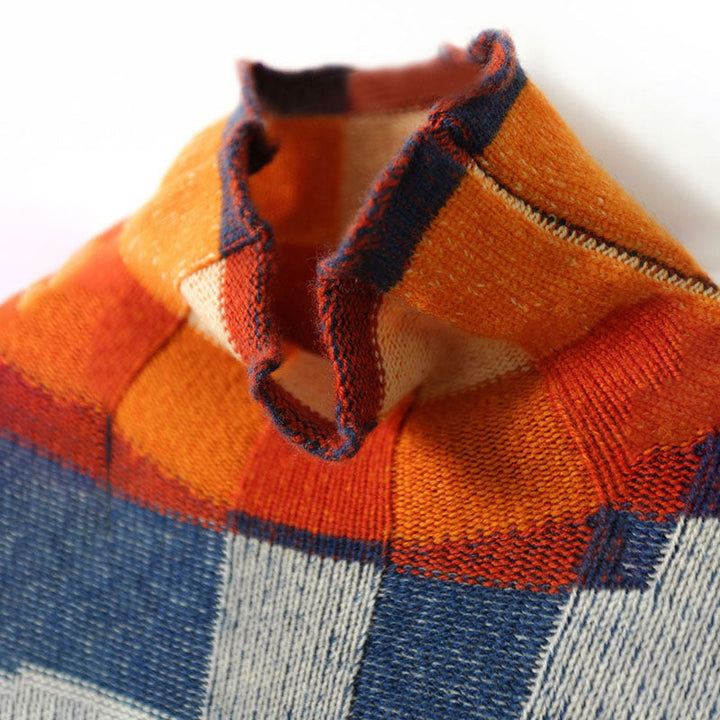 W&W Mode | Bunter Karierter Strickpullover