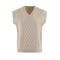 Damen Strickweste mit V-Ausschnitt und Kabelmuster WW