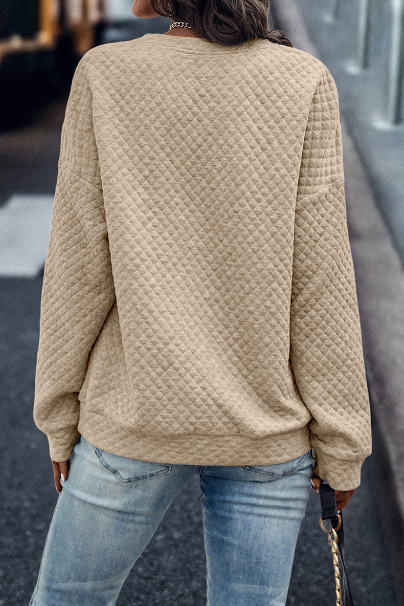 W&W Mode Leopardenmuster Patchwork Reißverschluss Pullover Sweatshirt