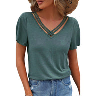 Damen T-Shirt mit modernem Schnitt und modischen Schnittdetails WW
