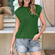 Damen lässiges Plissee-Shirt mit modischem Schnitt und legerem Look WW