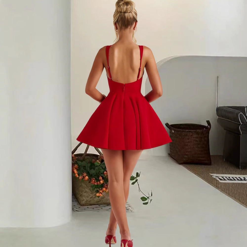 Damen Skaterkleid mit elegantem Schnitt und trägerlosem Design WW