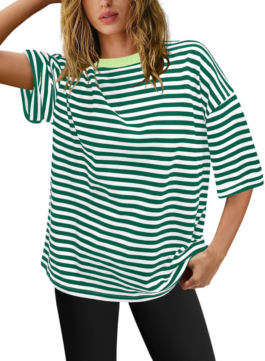 Damen Übergrößen T-Shirt mit Streifenmuster WW