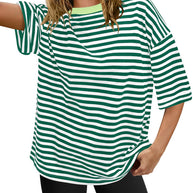Damen Übergrößen T-Shirt mit Streifenmuster WW