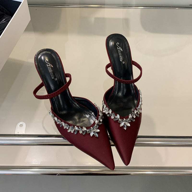 Damen Slingback Pumps mit elegantem Strassverzierungen WW