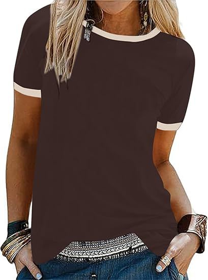 Damen T-Shirt mit kontrastierenden Ärmeln WW