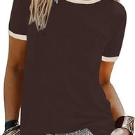 Damen T-Shirt mit kontrastierenden Ärmeln WW