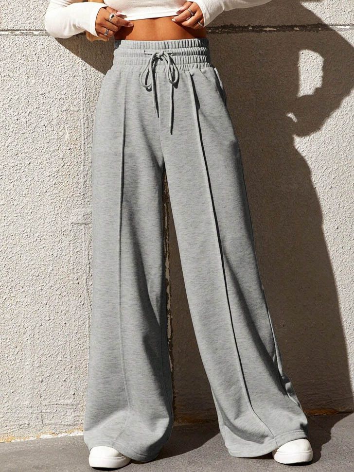 Damen Bequeme und elegante Lounge-Hose mit hohem Bund und praktischen Taschen WW