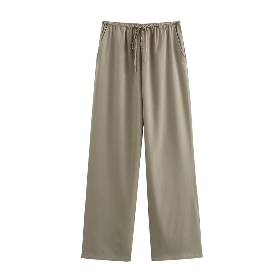 Damen weite Freizeithose mit elastischem Bund und lässigem Schnitt WW
