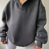 Damen Oversized Kapuzenpullover mit Kängurutasche WW