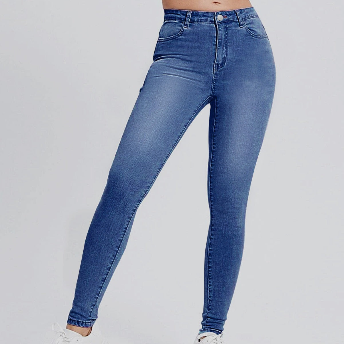 Damen Slim Fit Jeans mit hohem Taillenschnitt und figurformendem Stretch WW