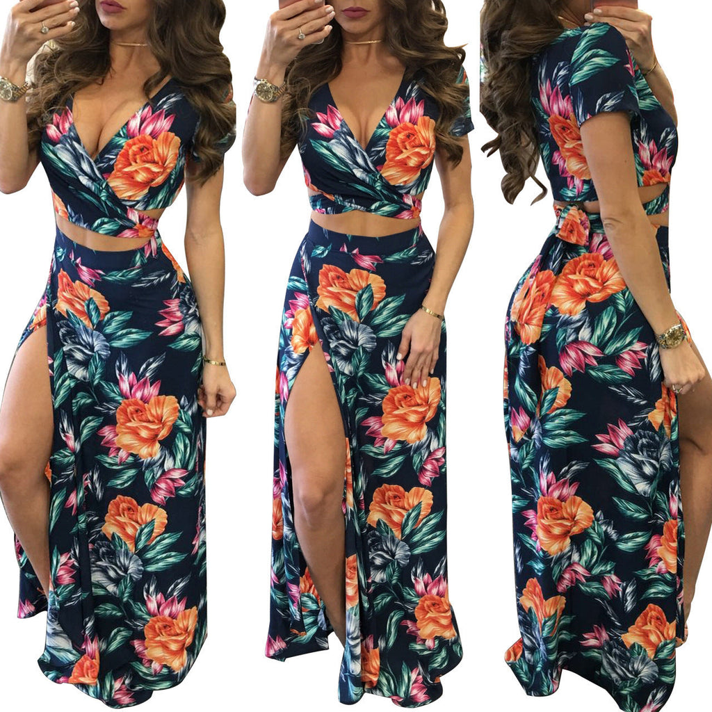 WW | Digitaler Druck Floral Zwei-Teile-Set