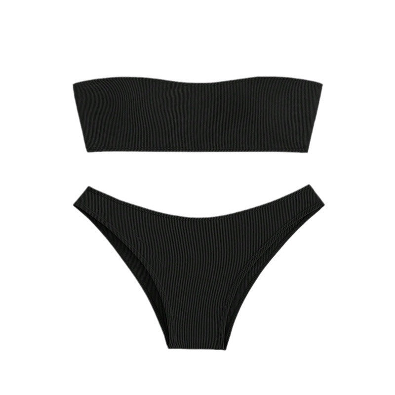 Damen Ripp- trägerloses Bikini-Set WW