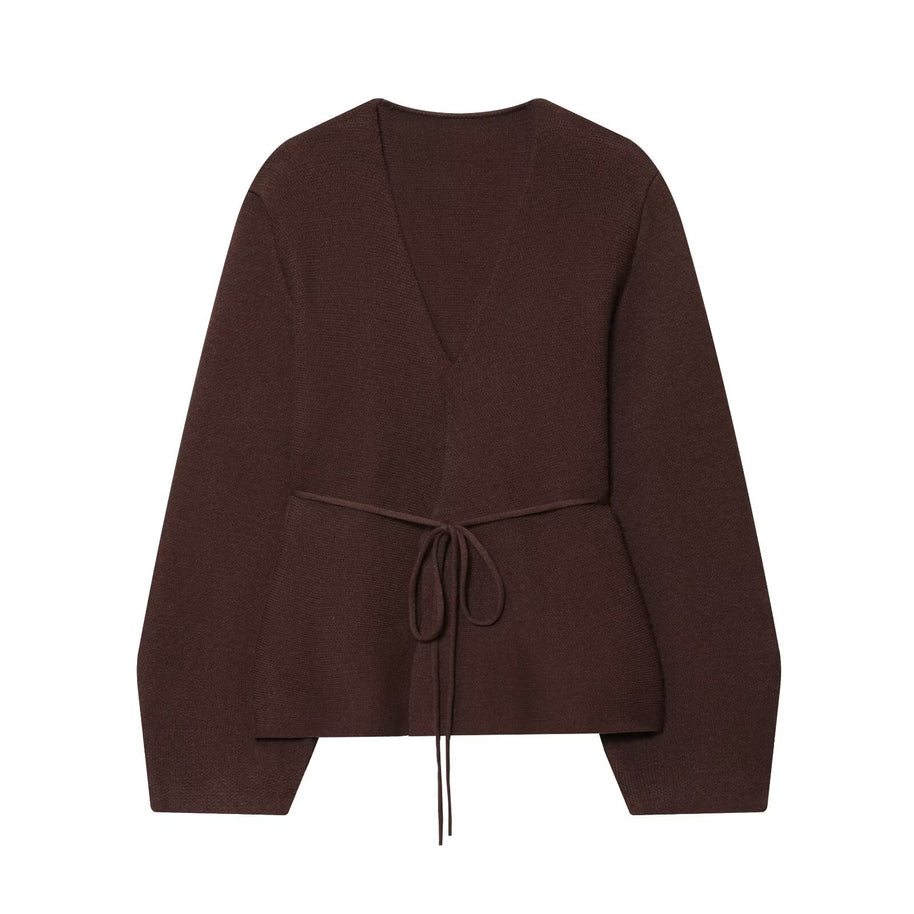 Damen Strickjacke mit eleganter Taillierung und V-Ausschnitt WW