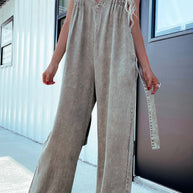 Damen Jumpsuit mit tiefem V-Ausschnitt und praktischen Taschen WW