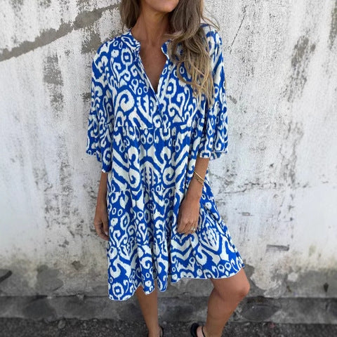 Damen Shirtkleid mit raffiniertem Muster WW