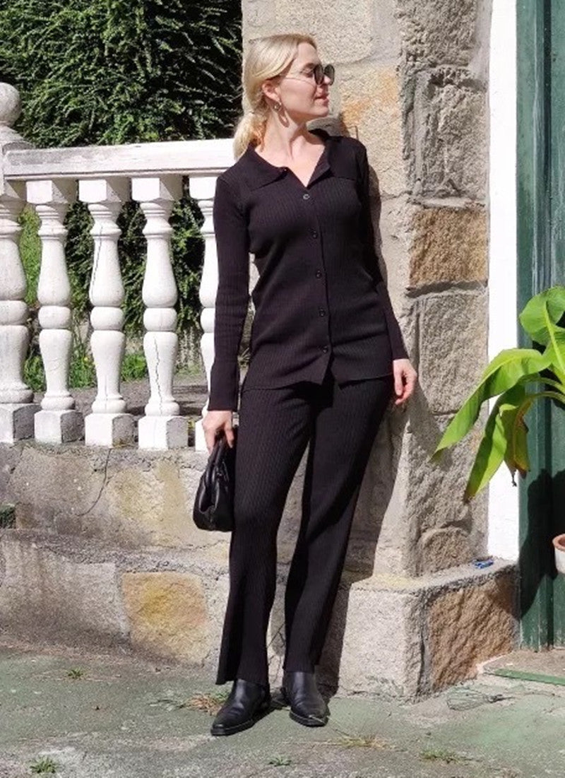 Damen 3-teilige Feinstrick-Loungewear-Set WW