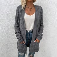 Damen Strickcardigan mit Taschen und strukturierter Oberfläche WW