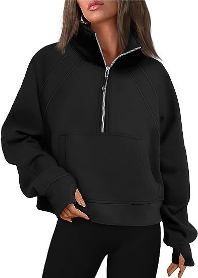Damen Sportlicher Hoodie mit hohem Kragen WW