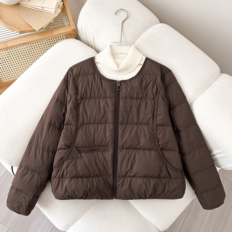 Damen Bequeme gesteppte Freizeitjacke mit hochschließendem Kragen und seitlichen Taschen WW
