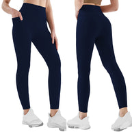 Damen Athletische Stretch-Leggings mit hoher Taille und seitlichen Taschen WW