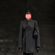 Damen asymmetrische Blazerjacke mit eleganter Taillierung und großen Taschen WW